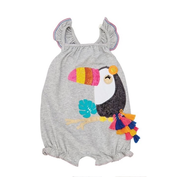 MUD PIE SEQUIN TOUCAN TASSEL BUBBLE ROMPER - Picture 8 of 8
